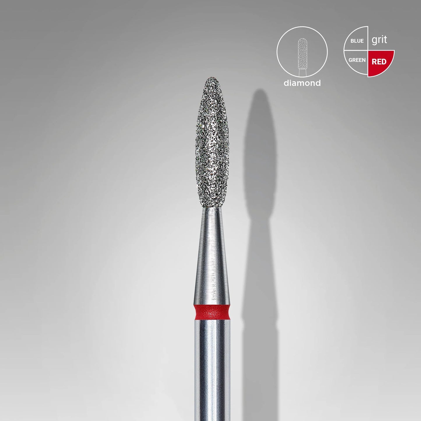 Frez diamentowy płomyk czerwony EXPERT średnica 2,1 mm / część robocza 8 mm