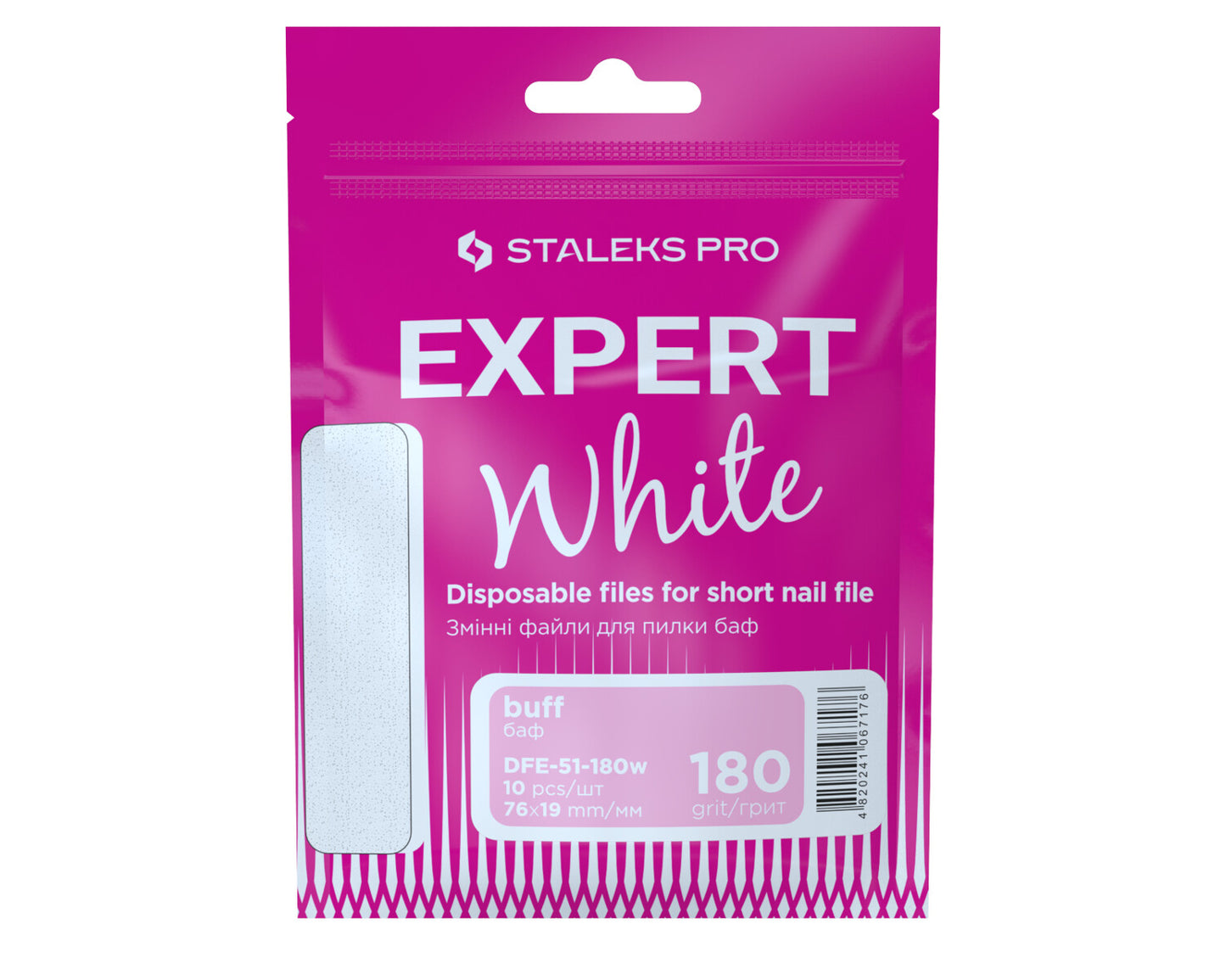 Wymienne pilniki białe na pilnik krótki (szlifierka na bazie pianki) EXPERT 51 ziarnistość 180 (10 szt.)